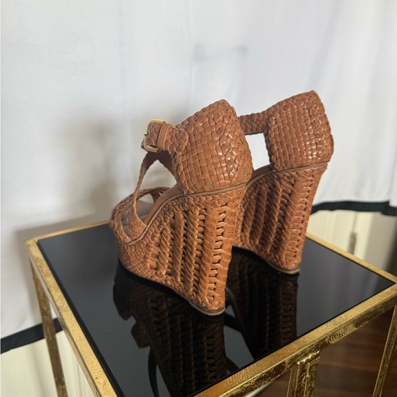 Prada Brown Woven Wedge Sandals 6/36 - Picture 4 of 9